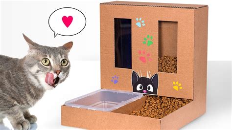 If you know me, you know that i am totally addicted to my two cats: DIY Cat Food Dispenser from Cardboard at Home - YouTube