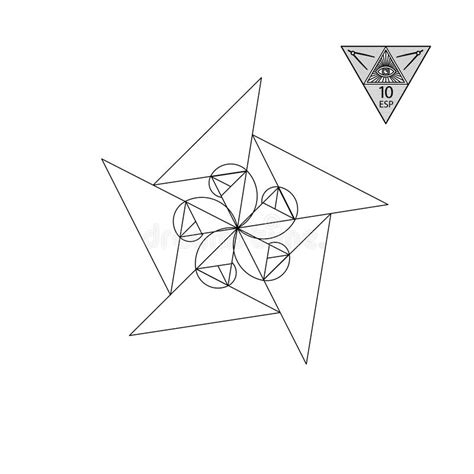 Sacred Geometry Vector Illustration Isolated On White Sacred Geometry