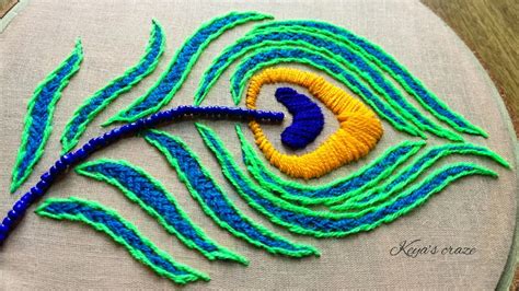 Hand Embroidery 2019 Peacock Feather Design Hand Embroidery Tutorial