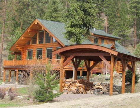 Log Cabin With Large Wraparound Porch For Sale Adorable Living Spaces