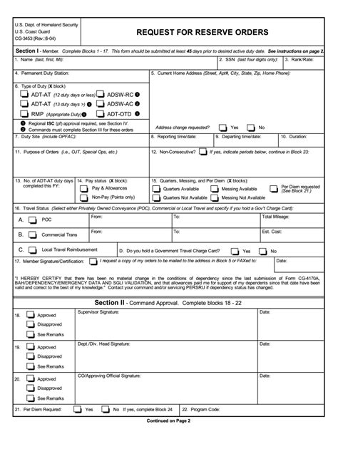 Orders Coast Guard Form Fill Out And Sign Online Dochub