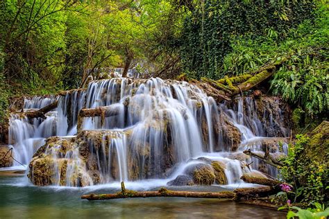 Krushuna Waterfalls Bulgaria Cascades Trees Waterfall Greenery