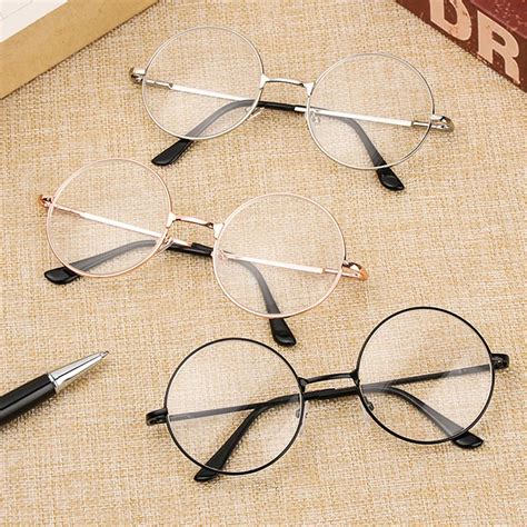 classic vintage round myopia glasses women men ultra light metal resin short sight glasses
