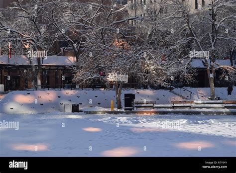 Winter Scenes From Downtown Calgary Stock Photo Alamy