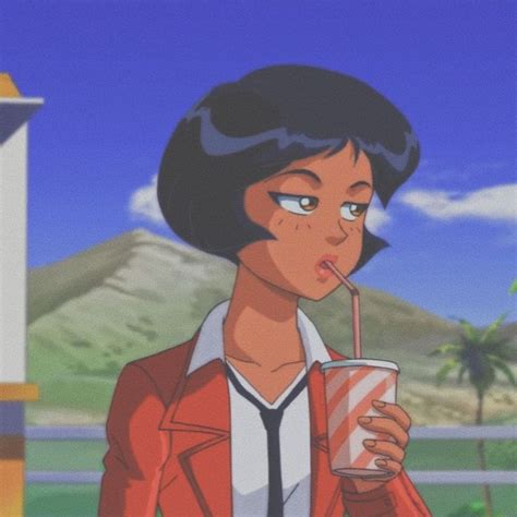 An Animated Image Of A Woman Drinking From A Cup With A Straw In Her Mouth