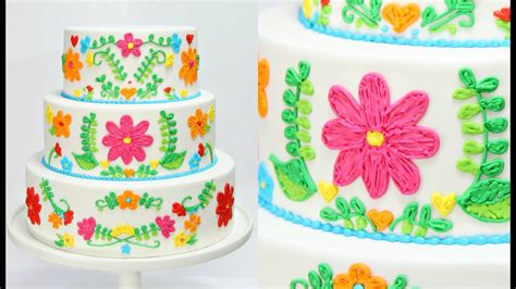 The most common mexican decorating material is paper. Embroidery WEDDING CAKE Decorating - CAKE STYLE - YouTube