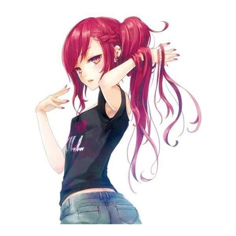 Anime Girl With Long Red Hair Anime Pinterest Liked On