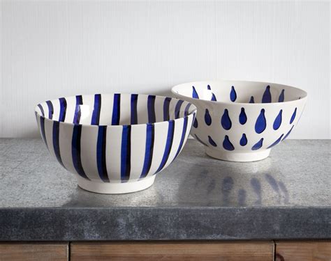 Pattern bowl paisley pattern high fire paisley ceramic bowls bowl handmade bowl decor pattern pattern bowl floral pattern great gifts ceramic bowls black and red bowl carving pattern ceramics geometric surface design ceramic sculpture clay art wall abstract ceramic. Blue Raindrop and Striped Bowls | Hand painted bowls, Bowl ...