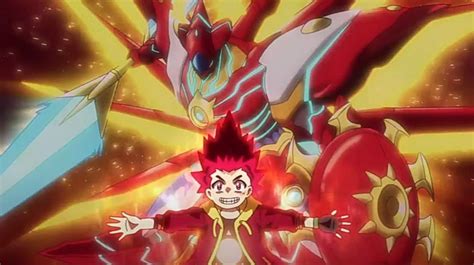 The Avatar Of Super Hyperion Appears Behind Hyuga Anime Beyblade