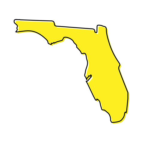 Simple Outline Map Of Florida Is A State Of United States Styli