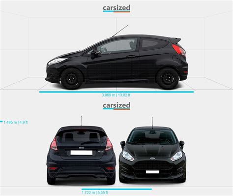 Ford Fiesta 2013 2017 Dimensions Front View