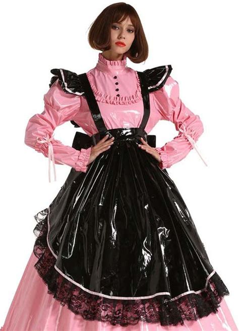 satisfied shopping find your best offer here french style pvc sissy maid lockable long dress