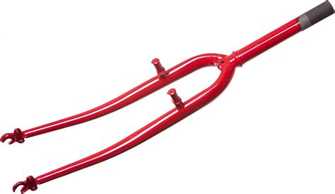 700c Racing Hybrid 1 Threaded Bike Forks In Red With 175mm Steerer