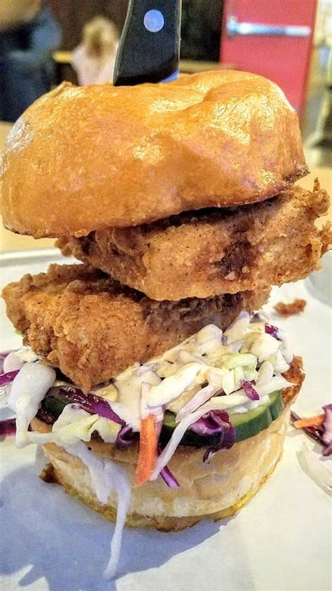 Chicken fried tofu sandwiches with spicy buffalo slaw. What to Order at Basilisk PDX | Food, Delicious restaurant ...