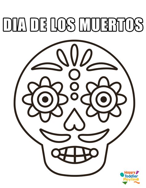 Free Dia De Los Muertos Day Of The Dead Printable Colouring Pages For