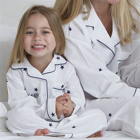 Personalised Girl S Embroidered Star Cotton Pyjamas By Mini Lunn