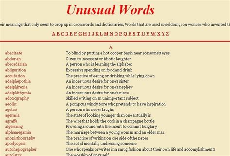 Beautiful English Words And Their Meanings Unusual Words Weird Words