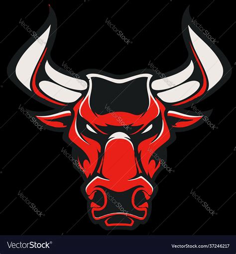 Red Bulls Head Logo For Tattoo Royalty Free Vector Image