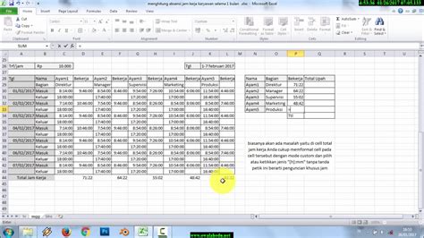 Cara Menghitung Jam Kerja Di Excel Satu Manfaat