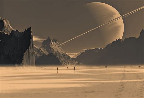 Artstation Saturns Moon Titan Dusan Trajkovic