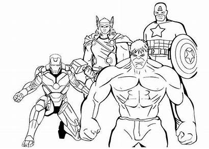 Avengers Coloring Hulk Thor Adults Captain America