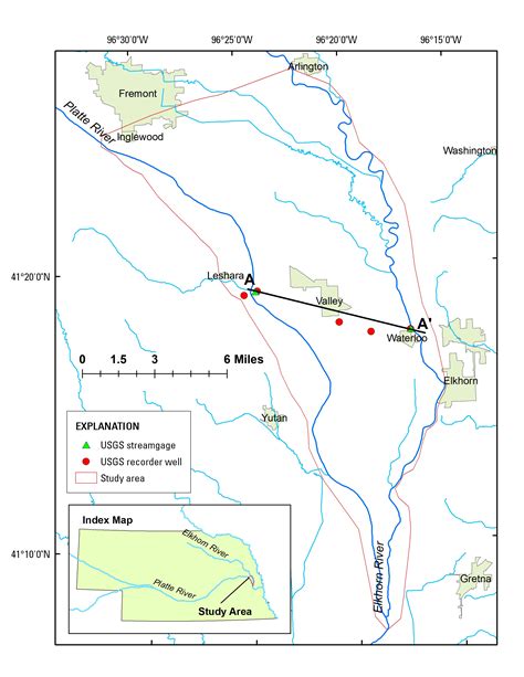 Study Area For Gwsw Interaction Elkhorn And Lower Platte Rivers Us