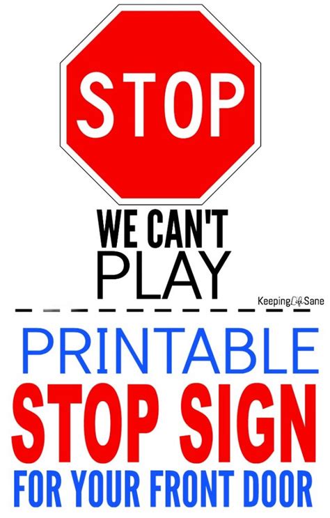 Free Printable Stop Sign For Door Keeping Life Sane
