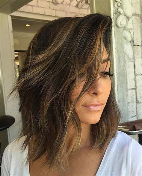 Gorgeous hair doesn't have to be textured to turn heads! Layered Long Bob Hairstyles and Lob Haircuts 2018 - HAIRSTYLES