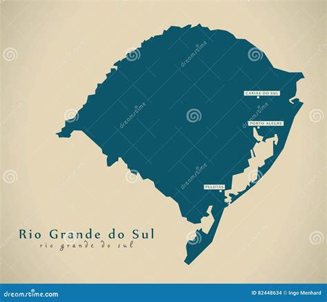 Moderne Karte Rio Grande Do Sul Br Brasilien Stock Abbildung