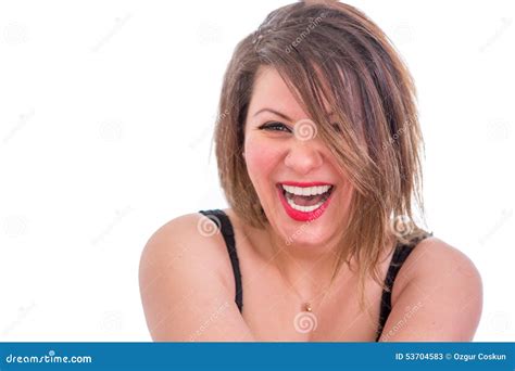 Happy Blond Woman Laughing At The Camera Stock Image Image Of Blond