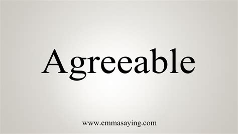 how to say agreeable youtube