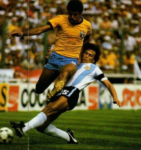 brazil 3 argentina 1 in 1982 in barcelona daniel passarella tackles cerezo in round 2 group b