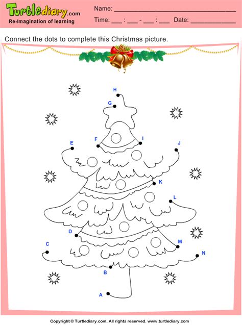 Connect the Dots Christmas Tree Worksheet - Turtle Diary