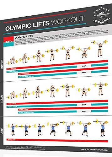 Buy Fightthrough Fitness 18 X 24 Laminated Workout Olympic Lifts