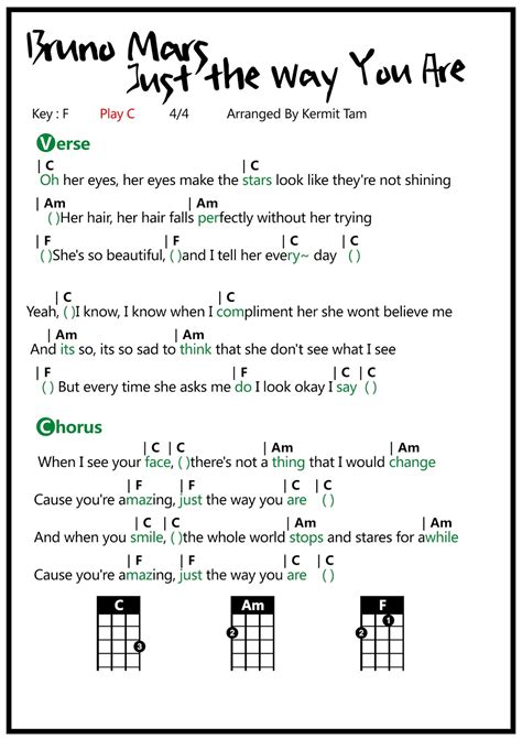 Listen to just the way you are by bruno mars, 6,613,244 shazams, featuring on bruno mars essentials, and pure throwback apple music playlists. 圍威喂 ukulele: Bruno Mars - Just The Way You Are ukulele譜