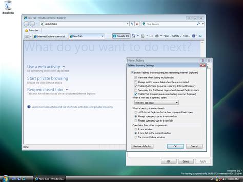 Albacore On Twitter Ie 8 In Windows 7 Build 6730 Hides An Overhauled