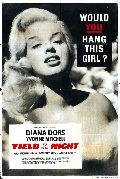 Diana Dors In Yield To The Night Aka Blonde Sinner In Diana Dors Jack Lee Ruth