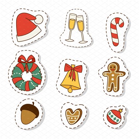 Christmas Icons Symbols Vector Decorative Illustrations Creative Market