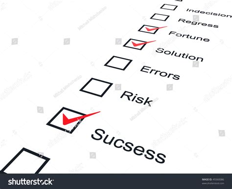 Checklist Red Marks Isolated On White Stock Illustration 45560086