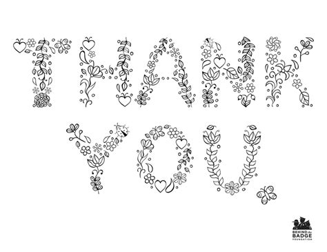 Flower Thank You Coloring Page Download Printable Pdf Templateroller