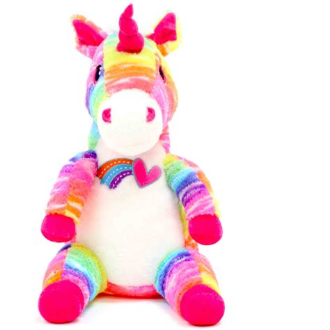 Valentine 15 Large Sitting Stuffed Plush Unicorn Rainbow Color