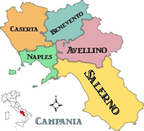 Map Of Campania Provinces Avellino Eat Pizza Campania Pompeii Us