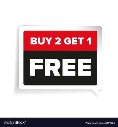Buy Two Get One Free Promotional Sale Sticker Vector Image