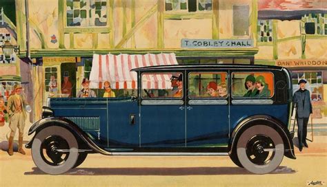 Blue Austin Cars Collection Vintage Advertising 1930s Print