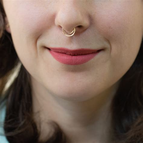 Fake Septum Ring Double Septum Hoop Moonli Designs