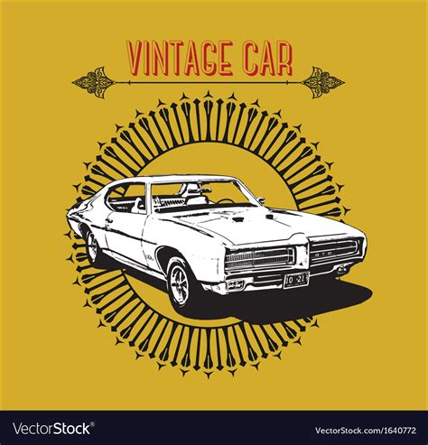 Retro Poster Vintage Car Royalty Free Vector Image
