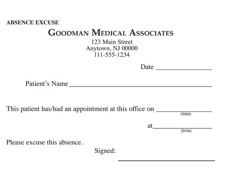 Free Printable Medical Excuse Forms Medical Excuse Places To Free Printable Doctors Excuse