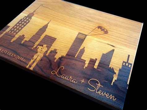 Gotham City Personalized Cutting Board Engraved Wood Cutting Etsy