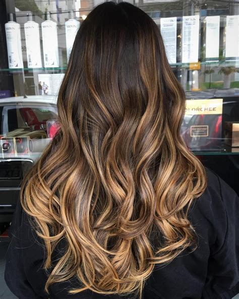 Caramel Ombre Highlights Brunette Hair With Highlights Brown Blonde