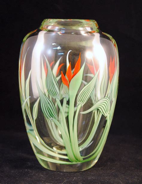 Orient And Flume Art Glass Paperweight Vase S Beyers Fire Plant From